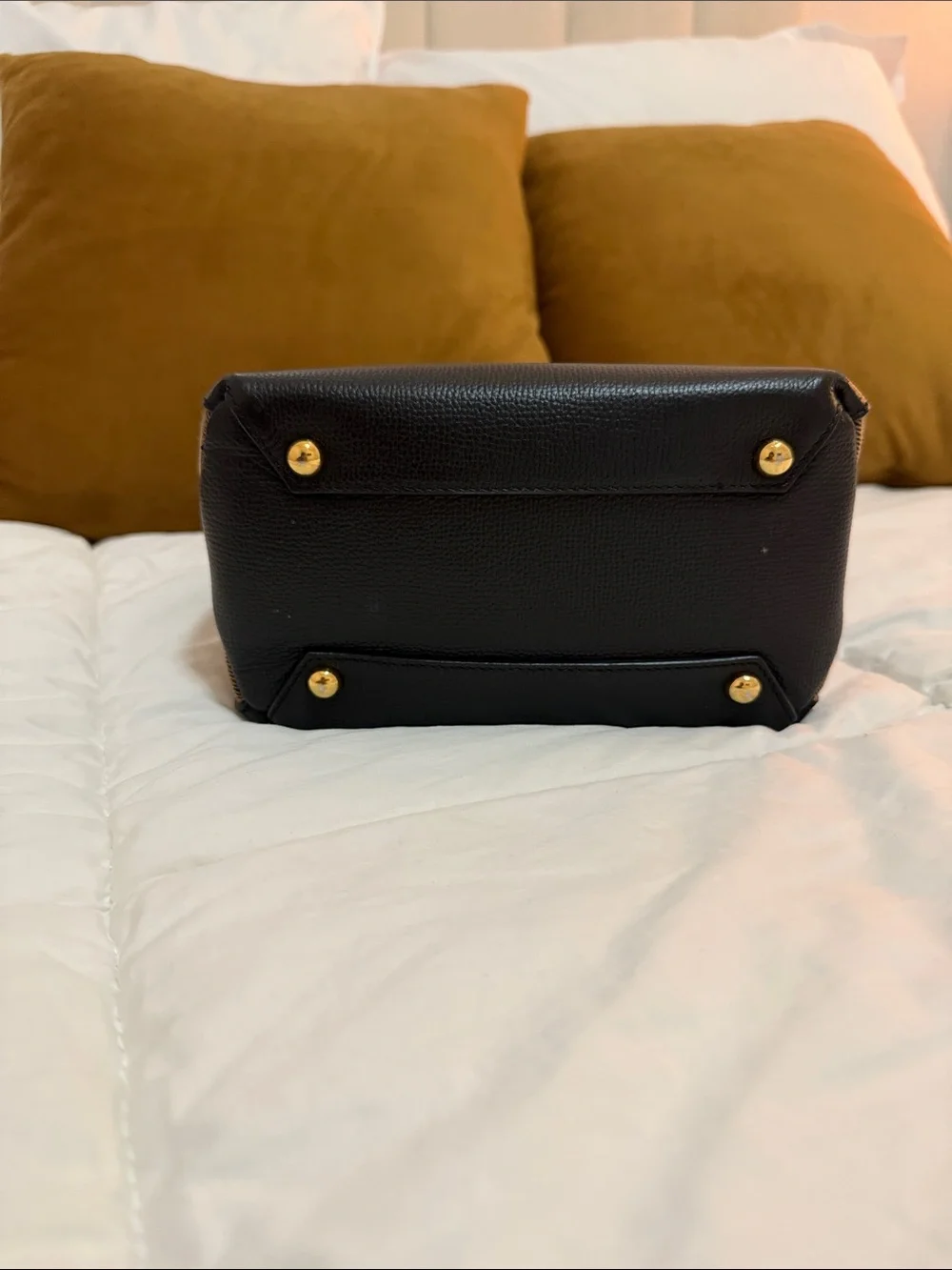 Burberry Black Leather Mini Satchel with Gold Hardware